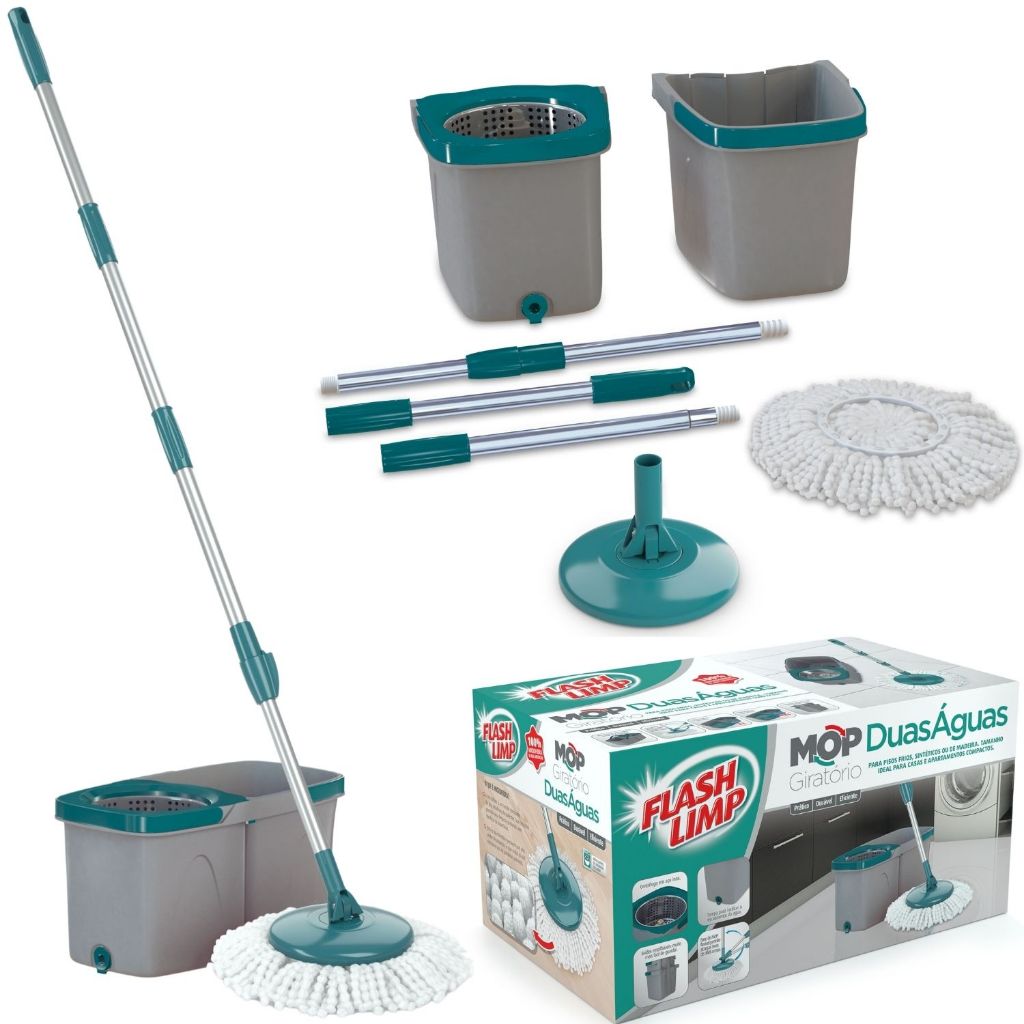 Mop Giratório Duas Águas Esfregão Flash Limp Mop7504