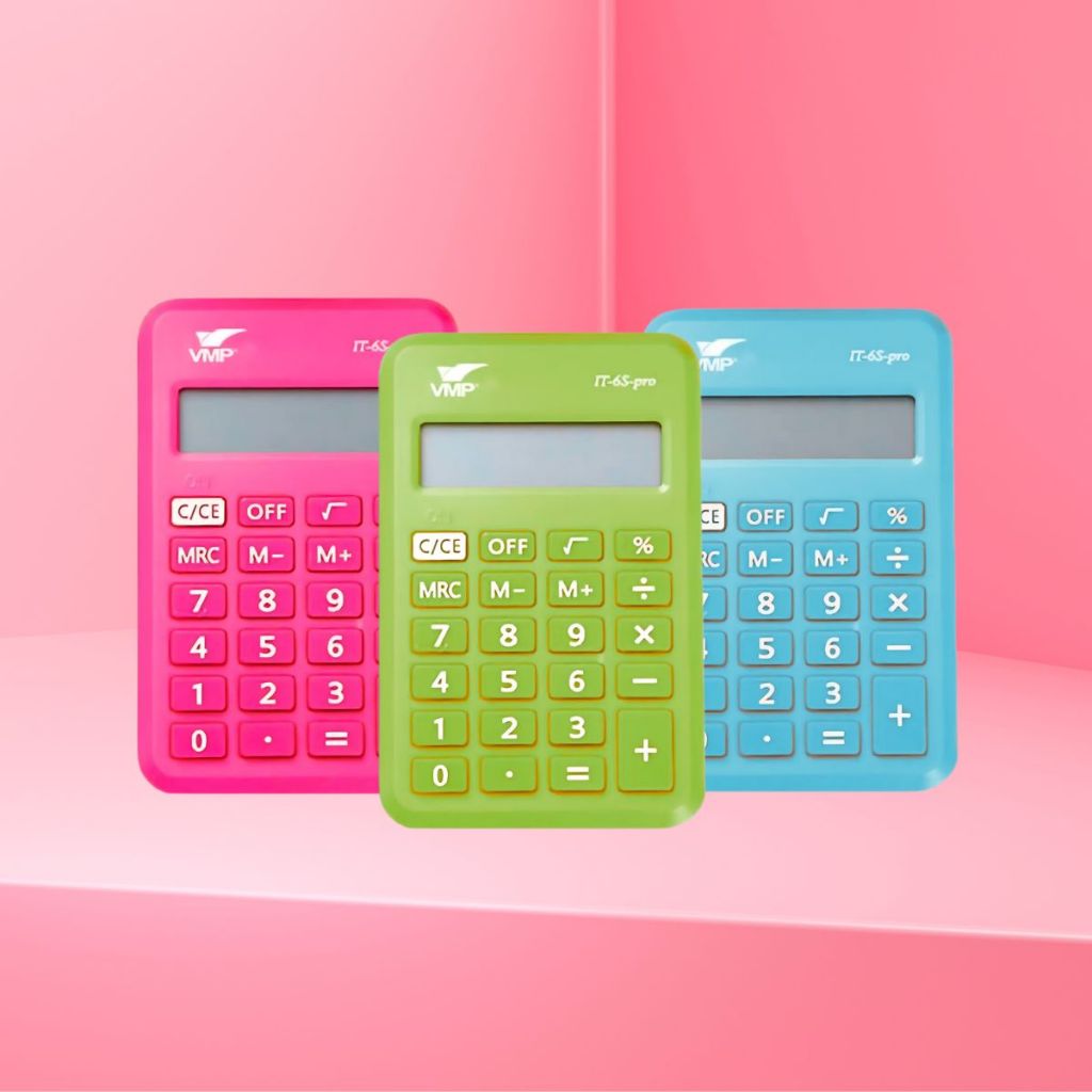 Calculadora de Bolso 8 Dígitos Neon Escritório Teclado Pequena Compacta Portátil