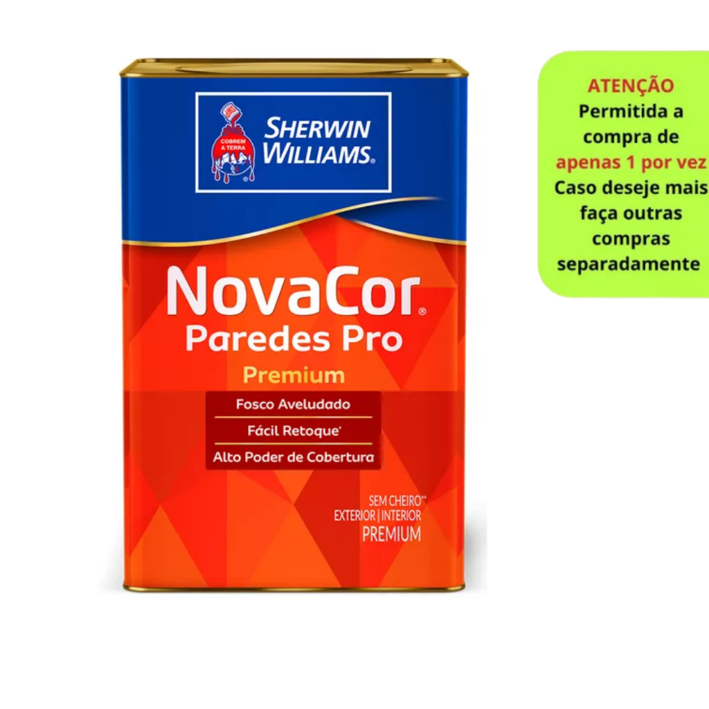 Sherwin Williams Novacor Paredes Pro Tinta 18l Branco Fosco em Oferta na Shopee