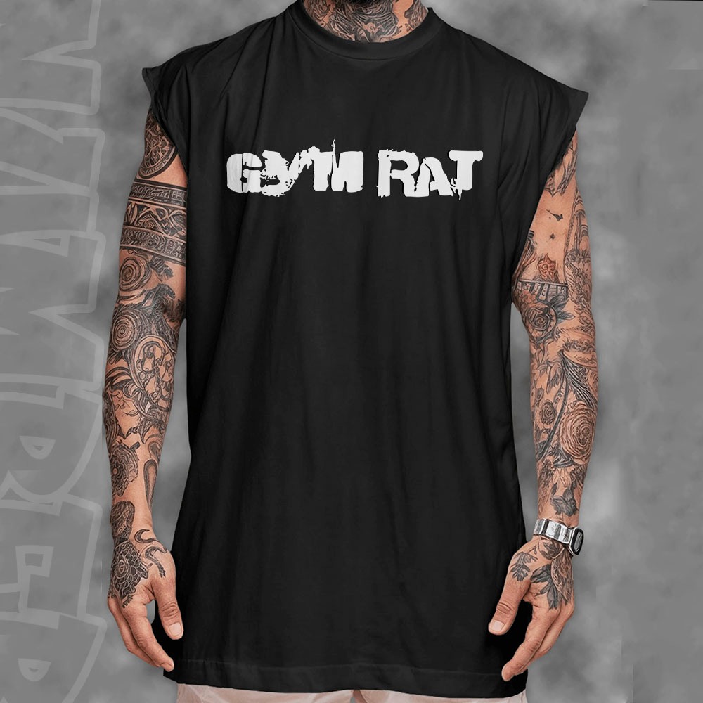Camiseta regata machao oversized mascuilno  gym rat meme treinamento estilosa confortavel em algodao unissex