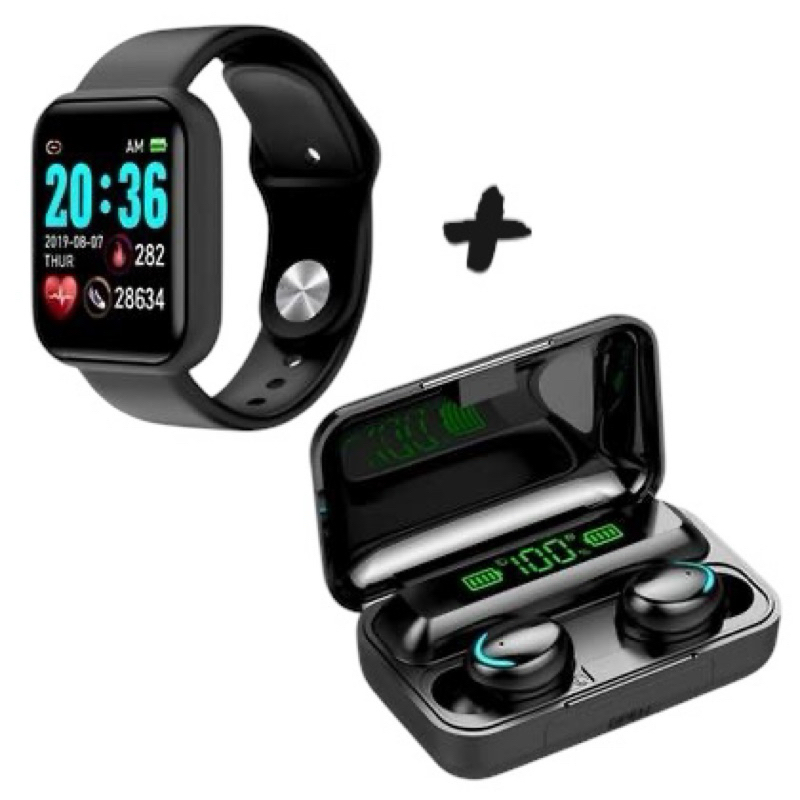 Relógio Smartwatch Inteligente Shock + Fone De Ouvido Sem Fio Bluetooth 5.0