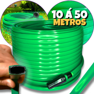 Mangueira de Jardim Chata Antitorção Não Dobra Flexível 10, 15, 20, 25, 30 e 50 Metros 7/16 Esguicho em Oferta na Shopee