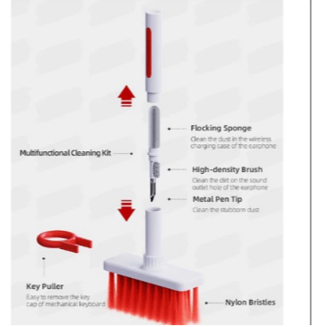 Kit Super Escova De Limpeza, 5 Em 1, Teclado ,Hagibis, e Fone De Ouvido.