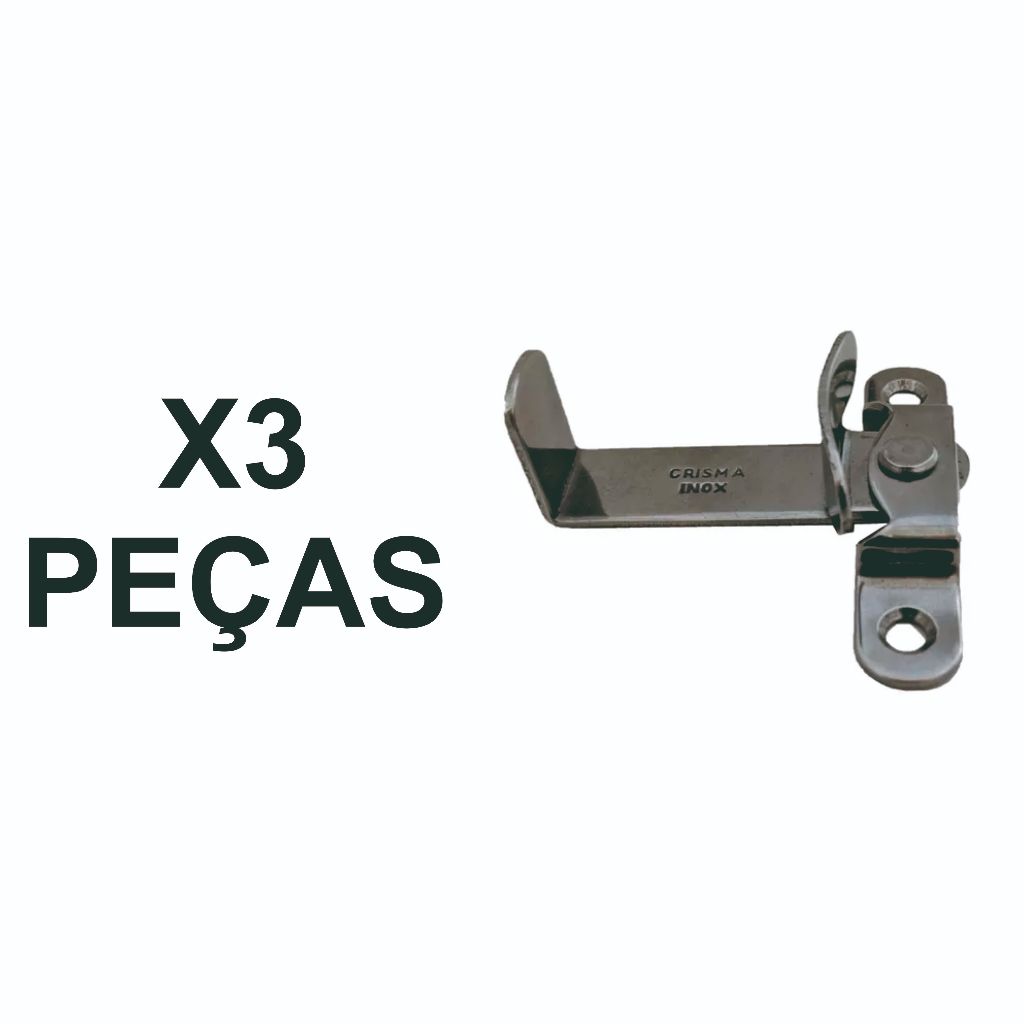 Trava Prendedor Batetor Fixador De Porta Inox Calço (Prende No Piso) - Kit 3 Peças