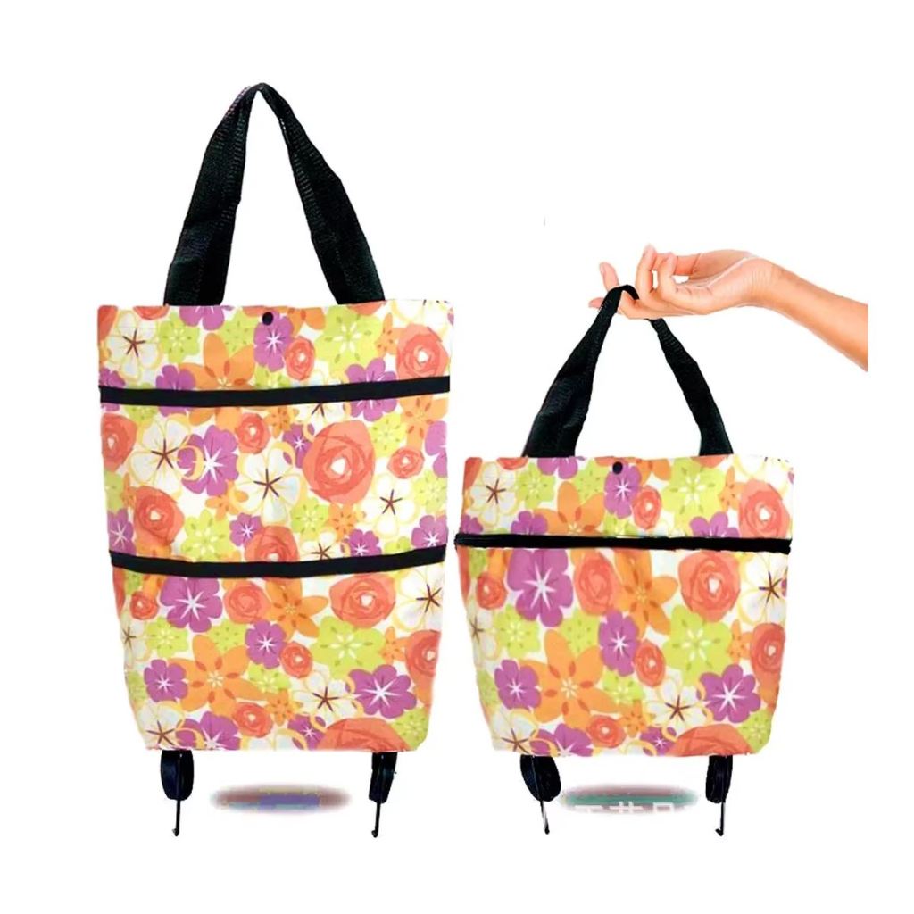 Carrinho Cesta Supermercado Compras Rodinhas Bolsa Dobrável Mercado Feira Legumes em Oferta na Shopee