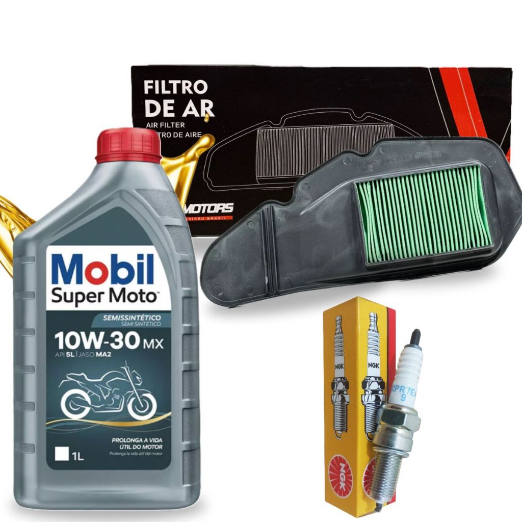 Kit Revisão Pcx 150 2013-2018 Óleo Mobil 10w30 Filtro de Ar + Vela Ngk em Oferta na Shopee