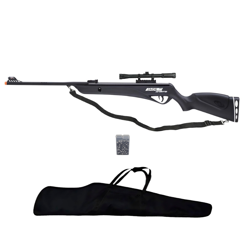 Carabina de Pressão Jade Pro Nitro Preta 5.5mm - CBC + Luneta 4x20 + Capa + Bandoleira + Chumbo em Oferta na Shopee