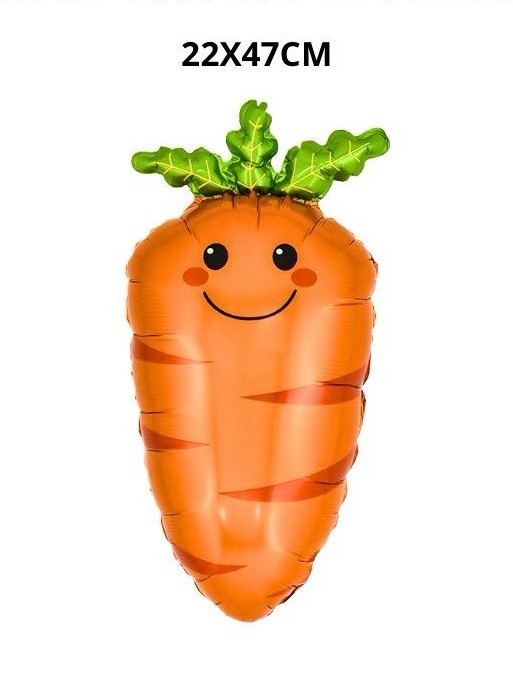 Balão Metalizado - Cenoura Feliz -  47cm - páscoa decoração enfeite festa em Oferta na Shopee