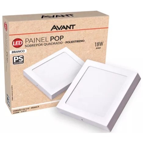 Painel Plafon Luminária 18w Quadrado Sobrepor 6500k Branco Frio em Oferta na Shopee
