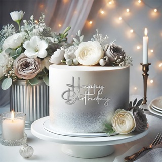 Topo de Bolo Parede Happy Birthday Acrílico Espelhado ou Leitoso 10x6 Enfeite Aniversário Decoração em Oferta na Shopee