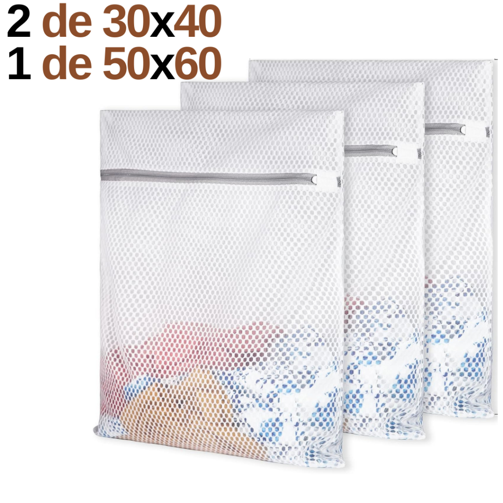 Saco Lavar Roupas na Máquina 30x40 40x50 50 x 60 Kit Sacos Saquinho para Lavar Roupa Delicada Íntima
