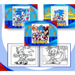 Livro de colorir, livro de pintura tamanho A5 Sonic, caderno de desenhos