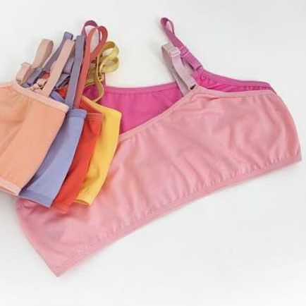 KIT COM 05 SUTIÃ TOP SEM BOJO COM ALÇA DE REGULAGEM EM ALGODAO INFANTIL/JUVENIL