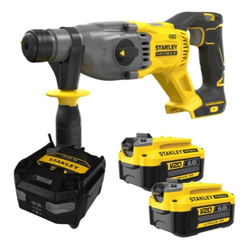 Martelete Rompedor Perfurador Stanley 20V SBH900 C/ 2 Baterias 6Ah e Carregador Bivolt