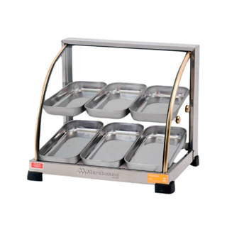 Estufa Vitrine Para Salgados Dupla 6 Bandejas Ouro - Marchesoni em Oferta na Shopee