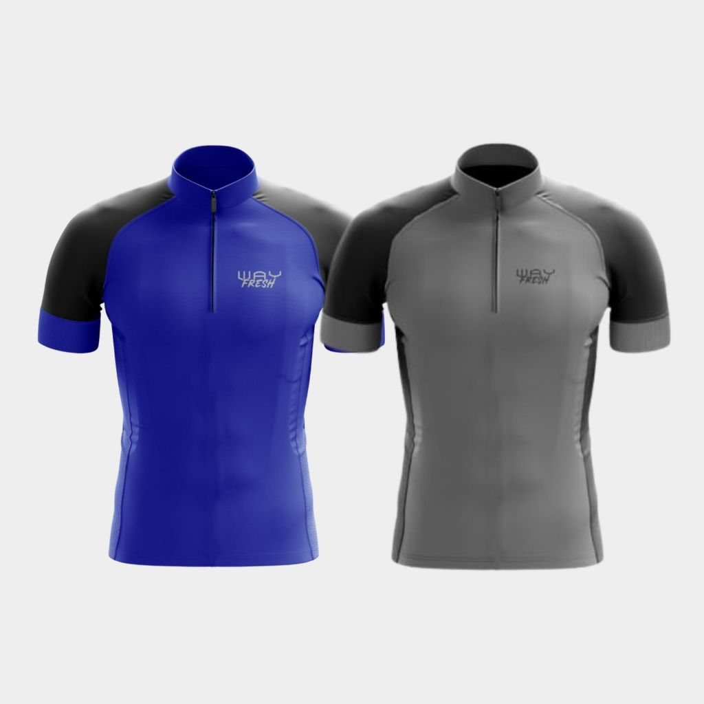 Kit 2 Camisas Masculina Ciclismo Way Fresh Proteção Solar Uv Bike Pedal Ciclistas Roupas Pedalar