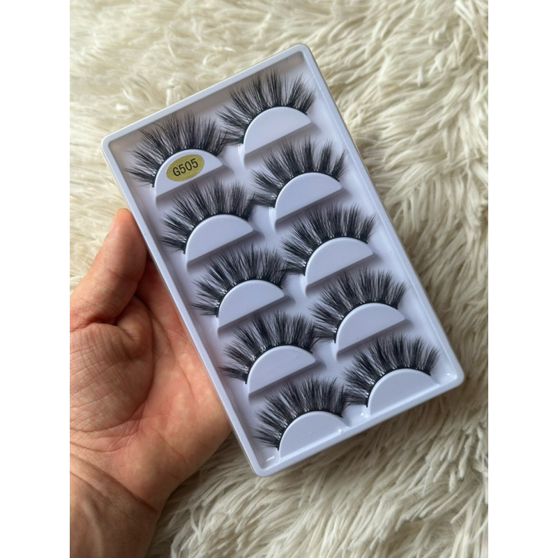 Caixa 5 Pares Cilios Postiço Longo e Volumoso
