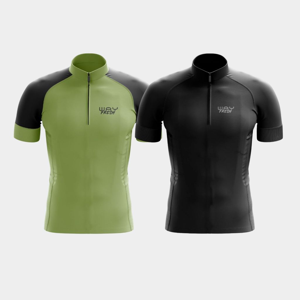 Kit 2 Camisa Ciclismo Masculina Zíper Parcial Leve Proteção UV Solar Speed Mtb Bike Pedal
