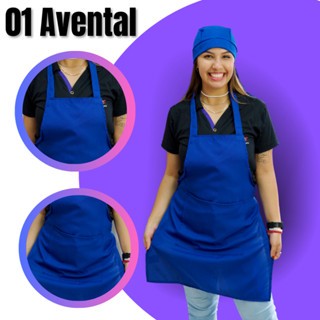 Avental Cozinha Churrasqueiro Unissex Protecao Anti Pó Sujeira Oxford Azul