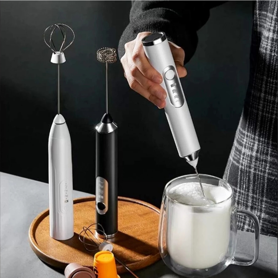 Misturador Batedor Mixer Elétrico para Bebidas Leite Café Clara de Ovo 2 em 1