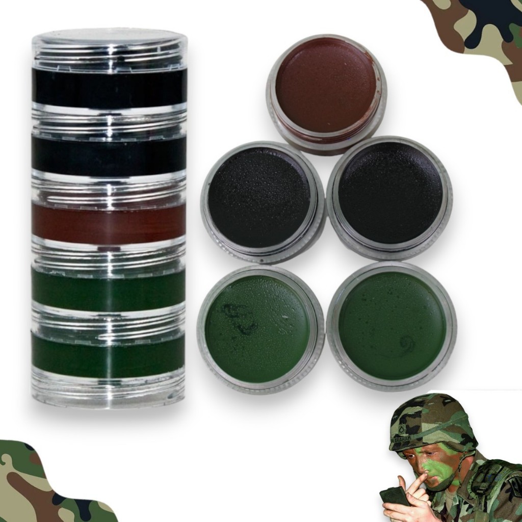 Camuflagem Militar Rosto E Corpo Maquiagem Selva 5 Cores