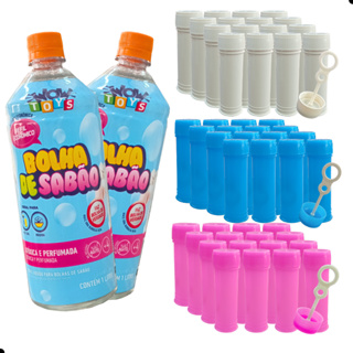 Kit para personalização 32 bolinhas de sabão + 2 Refil 1L lembrancinhas de aniversário infantil DIY em Oferta na Shopee