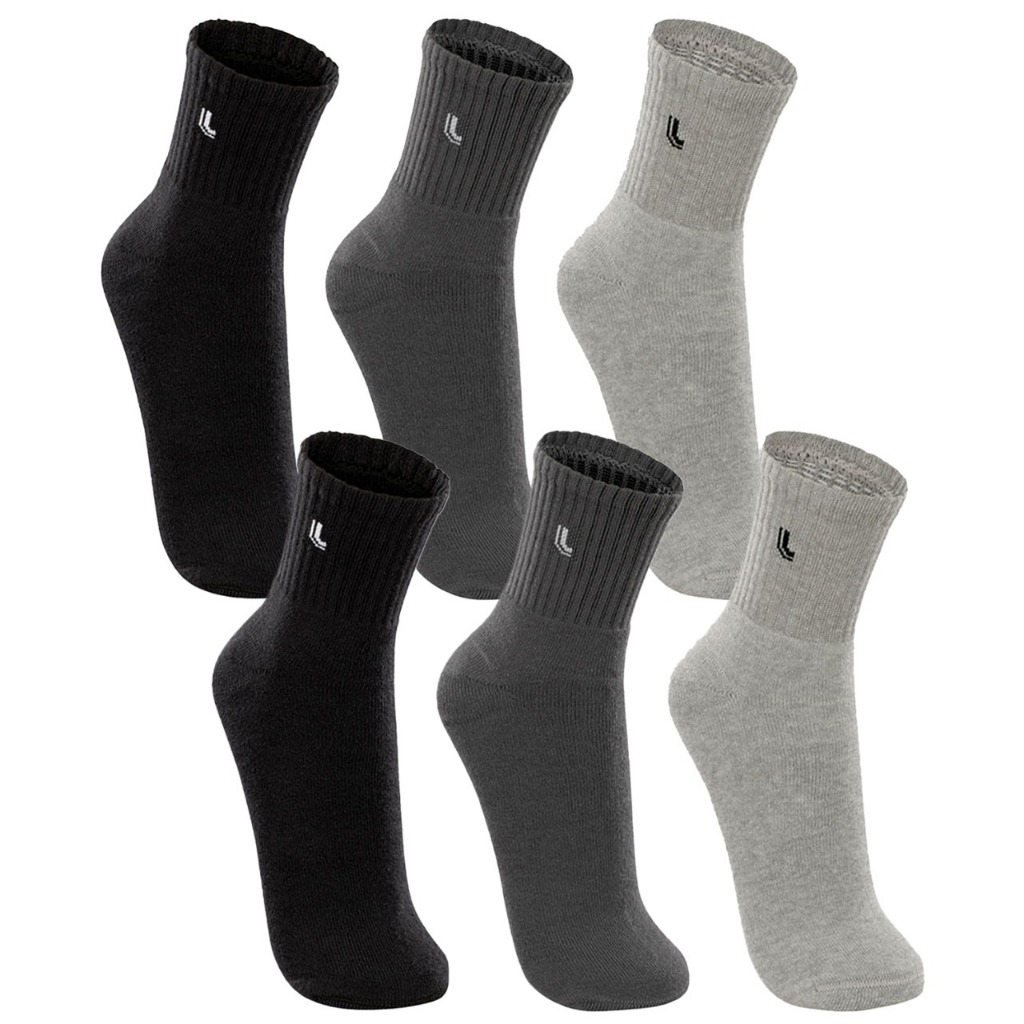 Kit com 6 pares de meias Lupo cano médio original, para trabalho, exercícios e dia a dia