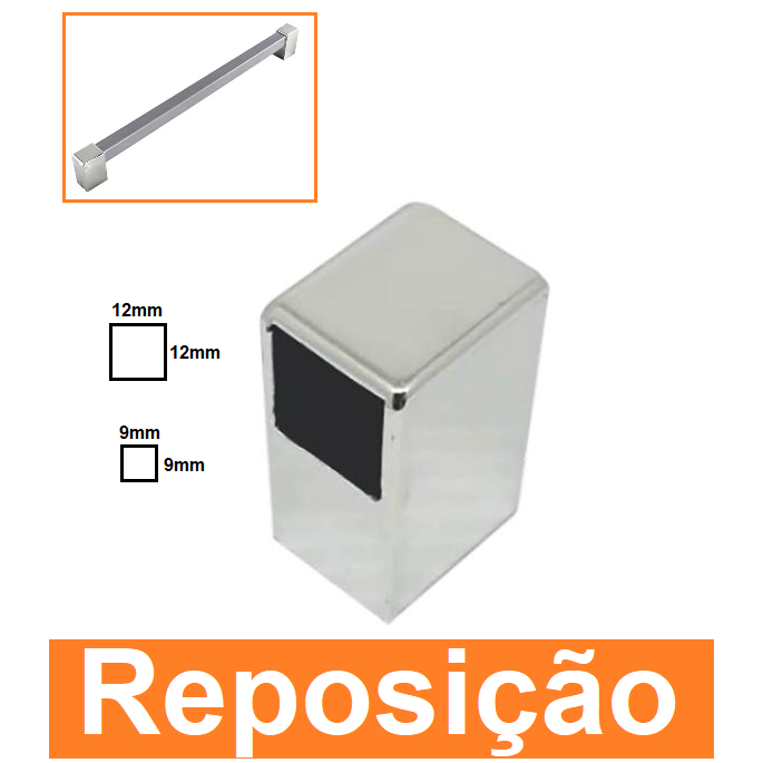 (3 MODELOS) Ponta reposição de puxador ponteira pezinho plástico abs perfil 16x8, 12x12 ou 9x9 em Oferta na Shopee