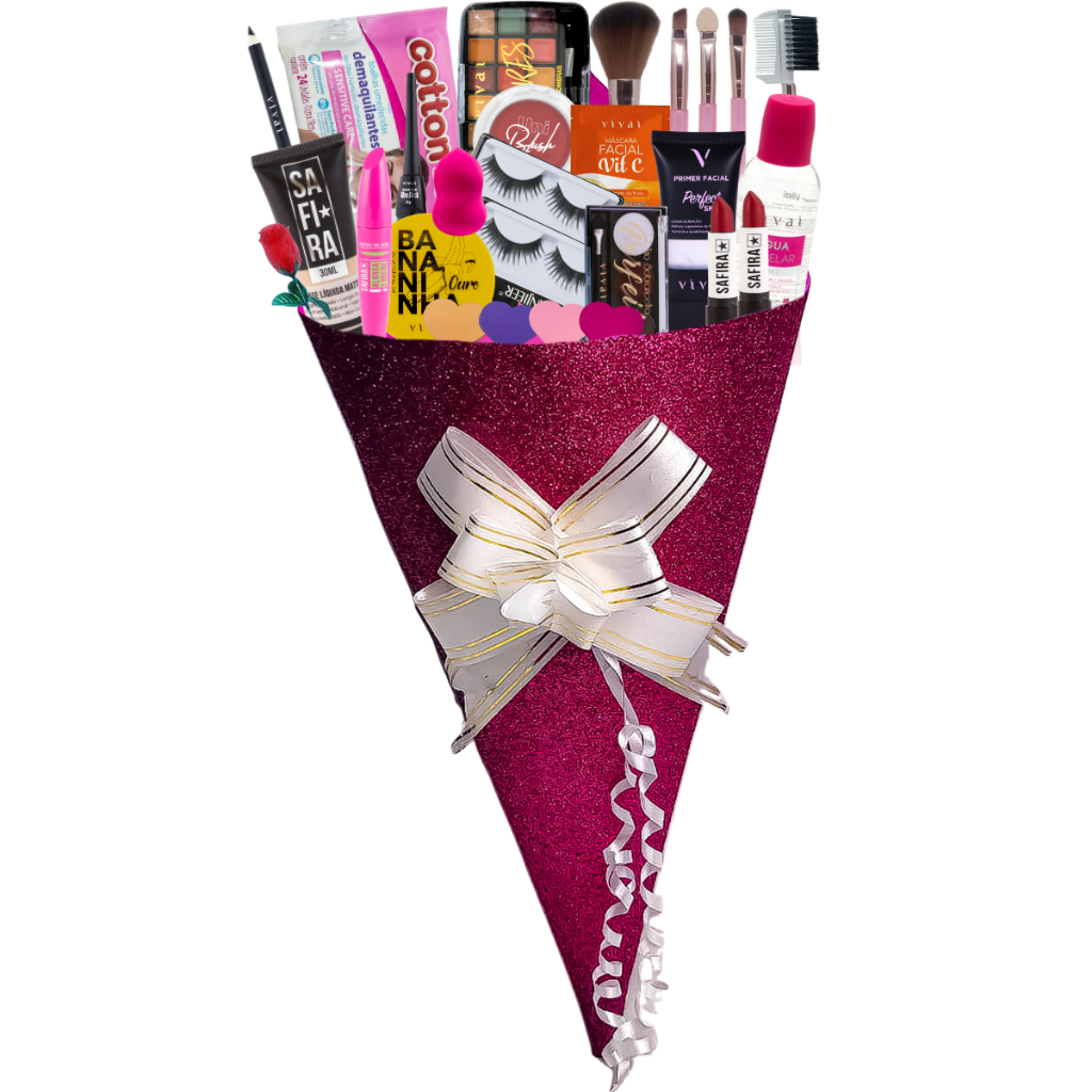 Maquiagem Presente Kit de Buque Pincéis Completa com Melhores Itens Rímel Sombra em Oferta na Shopee