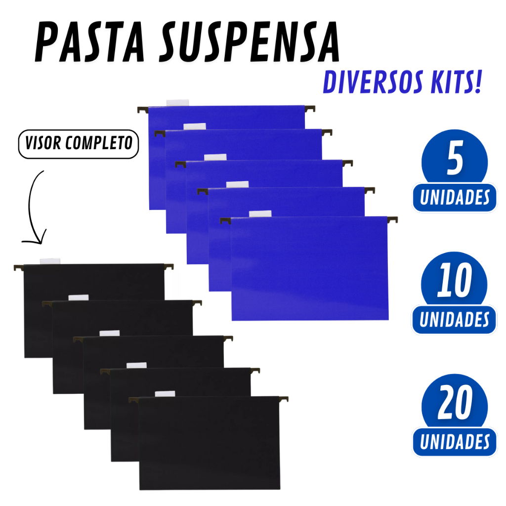 Pasta Suspensa Colorida Papel Duplex Kit C/ 5 - 10 ou 20 Unidades Escritório Organização Documentos em Oferta na Shopee