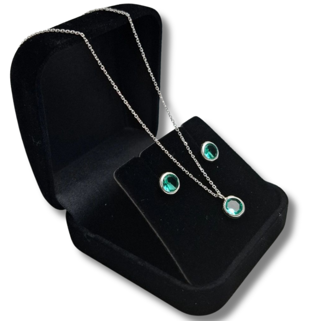 Conjunto Colar e Brincos Redondo Colorido Prata 925 Presente Feminino Kit Moda Feminina estiloso em Oferta na Shopee