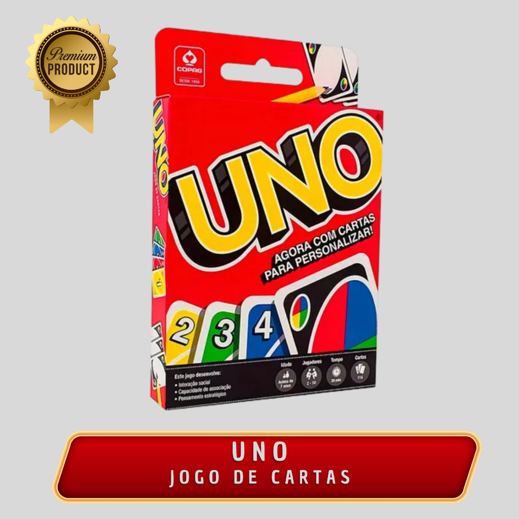 Jogo baralho de mesa UNO Copag original Brincadeira Festas presente