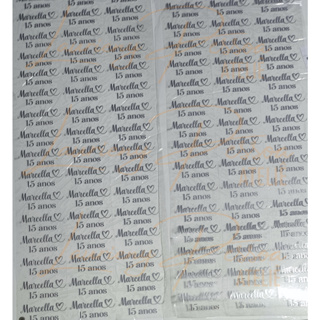 Adesivo termocolante -  Nome + idade -  Filme de recorte - kit com  70 / 80 / 90 / 100 unds em Oferta na Shopee