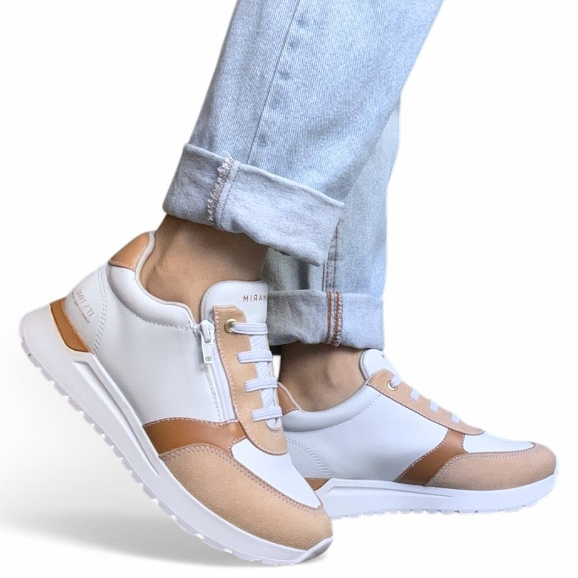Tênis Feminino Jogging Bege Multi Elástico Ramarim 2478202-2 - Women Shoes