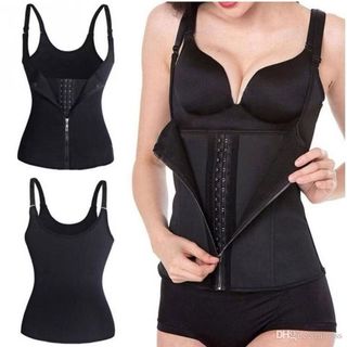 Cinta Modeladora Feminina com Zíper - Cintura Dupla de Compressão Ajustável para Redução Abdominal e Suporte com Alça