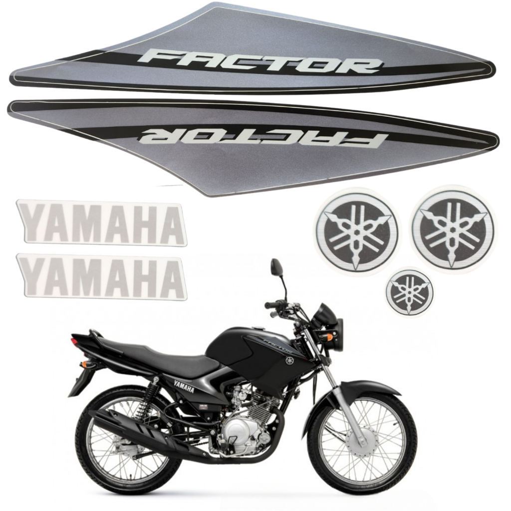 Kit Gráfico Adesivo Tanque Ybr 125 Factor 125 2014 Preto