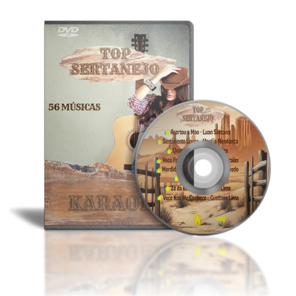 DVD KARAOKE TOP Sertanejo - 56 Musicas REF 19