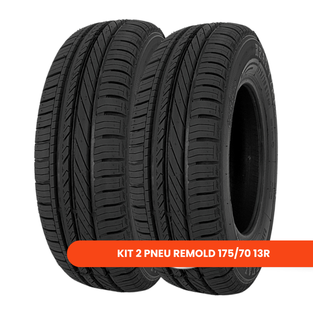 2 Pneu Aro 13 175/70 R13 Remold Linha Real 100 Premium Real Tyres
