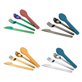 Kit Trio de talheres + Estojo de silicone - Várias Cores em Oferta na Shopee