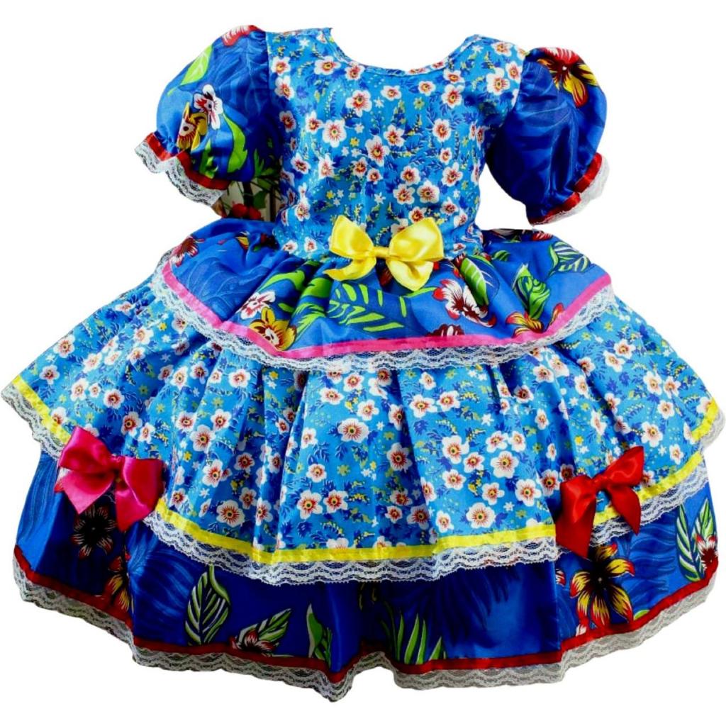 Vestido Infantil Festa Junina Julina Caipirinha São João Caipira