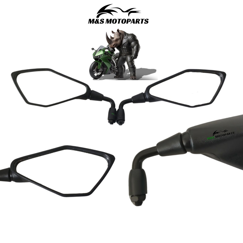 RETROVISOR Z400 FIXO 90° GRAUS REBAIXADO ROSCA HONDA HASTE CURTA PAR