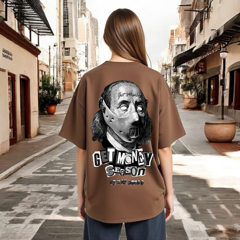 Camiseta Oversized Algodão Money Blusa Streetwear Várias Cores Estampada