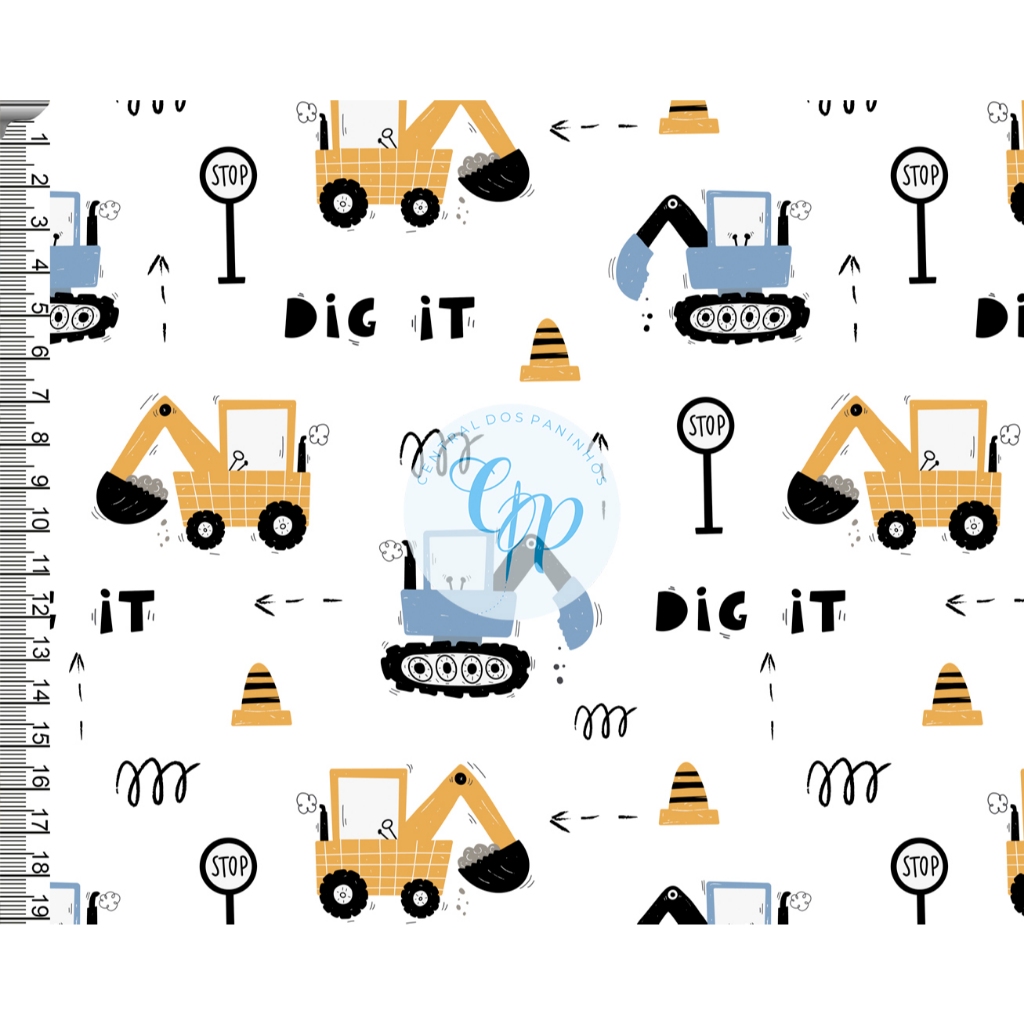 Tecido tricoline, microfibra ou gabardine - Carros - 0.50cm