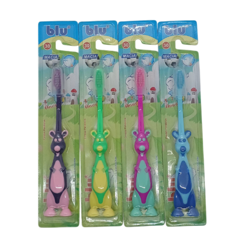 Kit c/12 Escova Infantil Macia com Limpador de Lingua e Bochechas