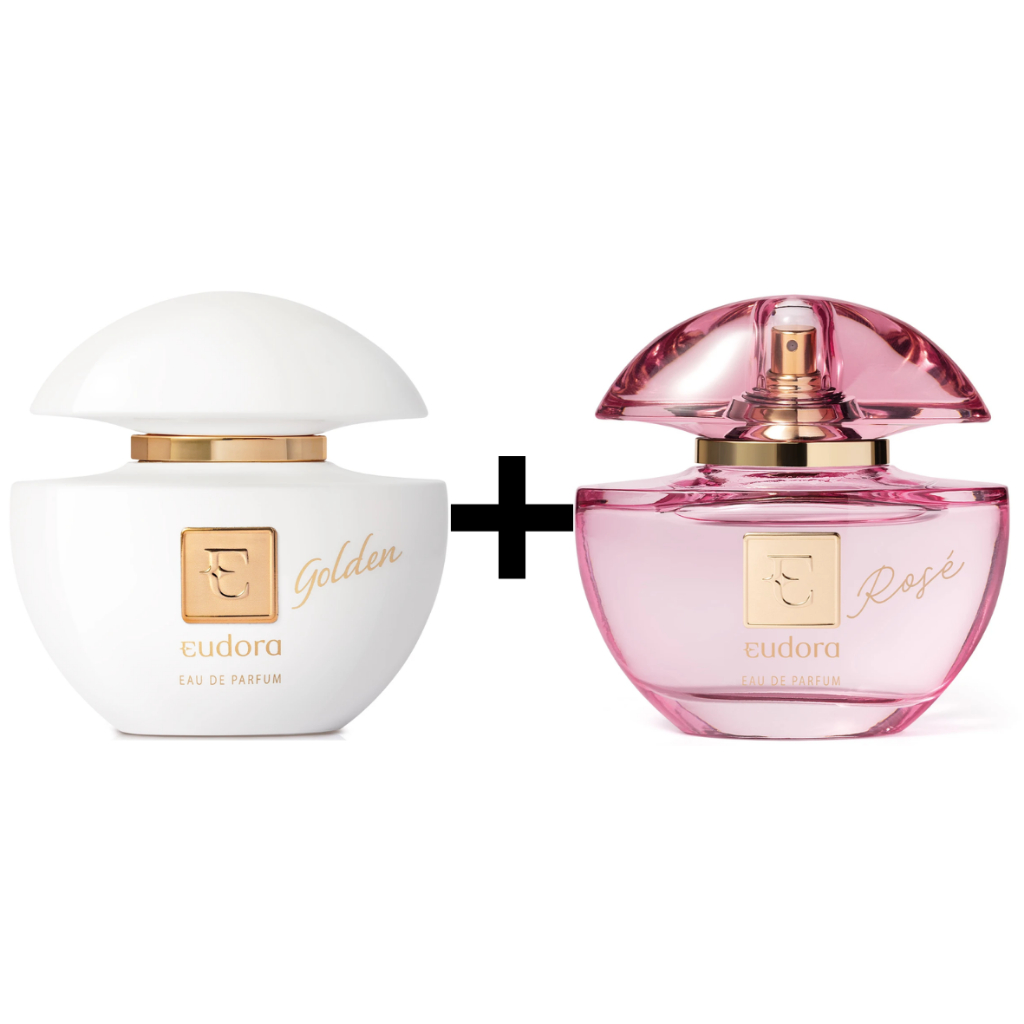 Kit 1 Eudora Golden Eau de Parfum + 1 Eudora Rosé Eau de Parfum 75ml cada