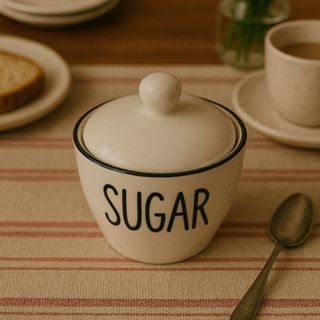 Açucareiro em Porcelana 200ml Sugar Filete Preto - Vencedor