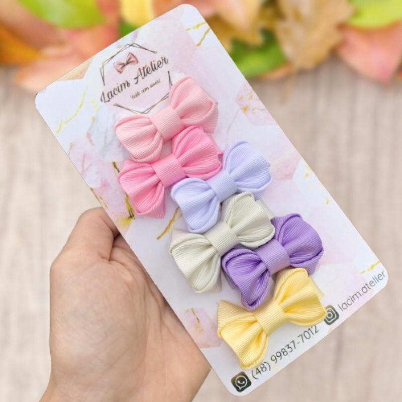 Presilha Infantil laço 100% Encapadas com Borrachinha Antideslizante – Presilha de 4,5cm – Laços para Bebê Menina