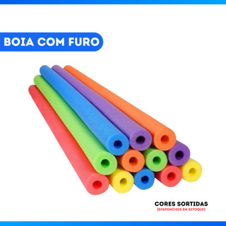 Kit 08 Boia Espaguetes Para Piscina Macarrão Colorido Sortido C/ Furo