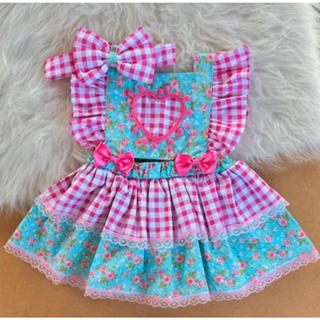 Jardineira Saia + Tiara Xadrez Floral Detalhes Delicado Versátil Quadrilha Ensaio Fotográfico Moda em Oferta na Shopee