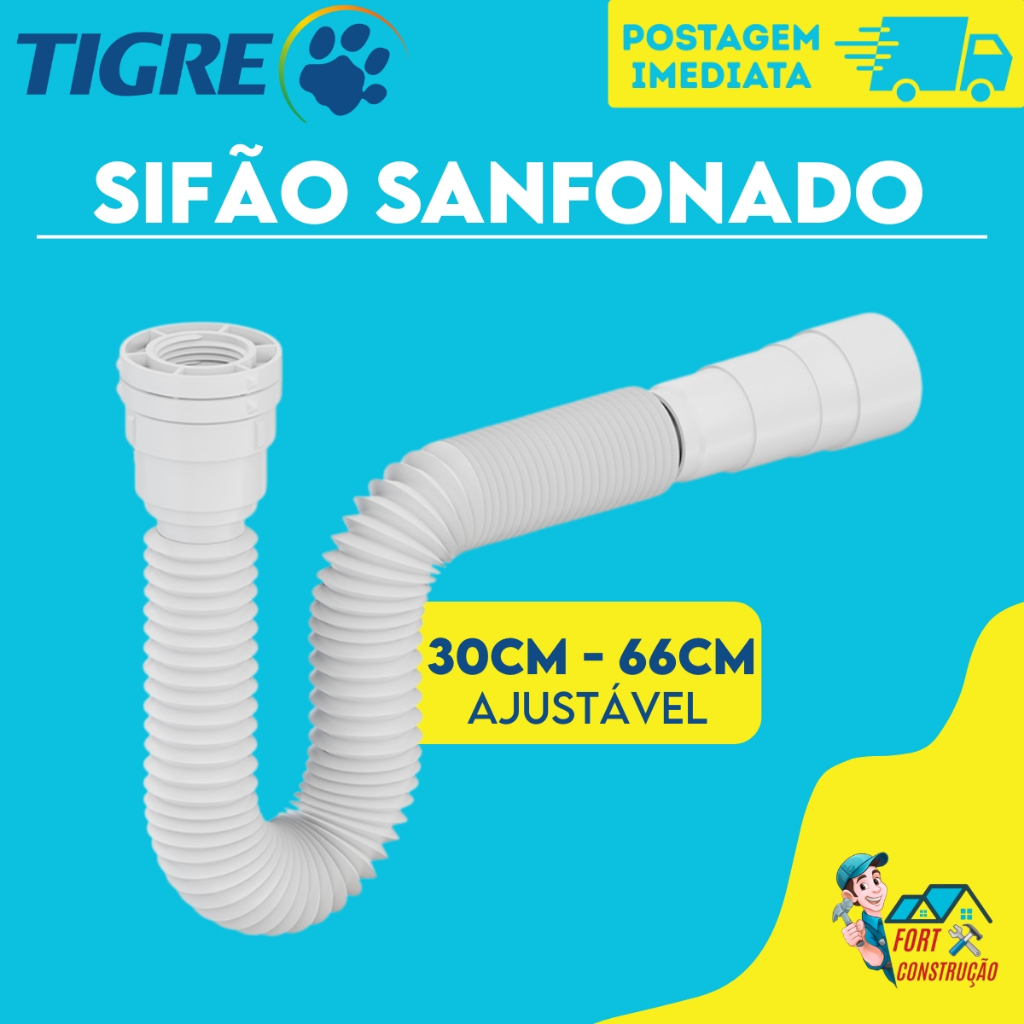 Sifão Universal Tigre Multiuso Flexível Sifão Sanfonado Extensível Para Pia Cozinha Lavatório Tanque